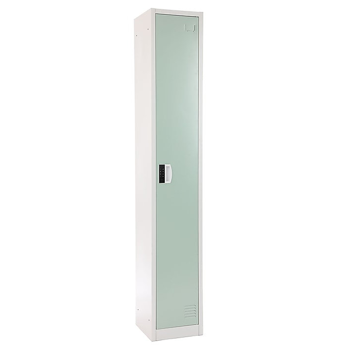 Misty Green Steel Single Tier Storage Locker with Adjustable Shelving