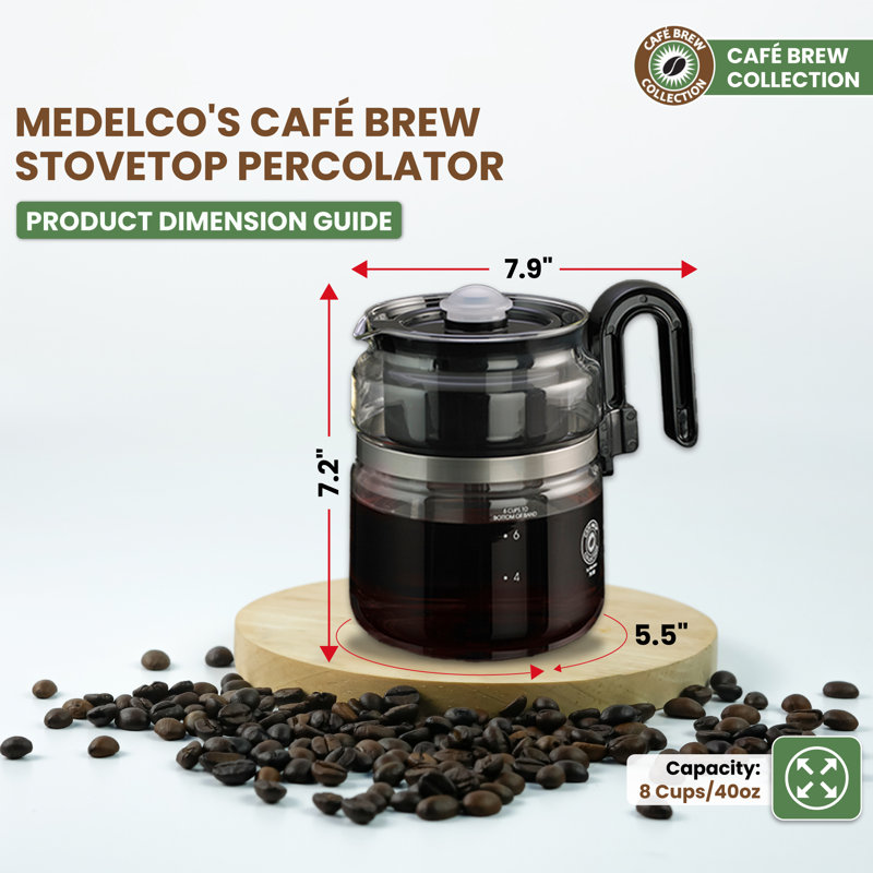 Percolateur pour cuisinière 8 tasses Medelco