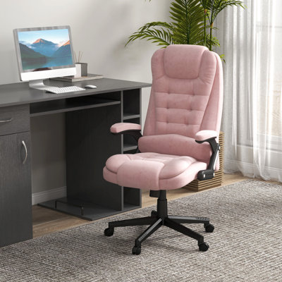 6 meubles de bureau vibrants, velours rose, fauteuil lombaire chauffant, réglable et réglable en hauteur, rose, revêtement respirant