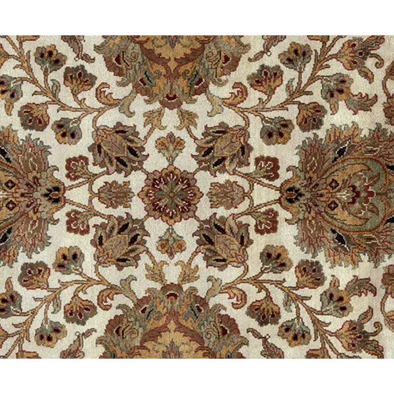 Tapis ivoire noué à la main de haute qualité