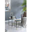 Ensemble de 2 tables d'appoint gigognes avec plateau en verre-1577027305
