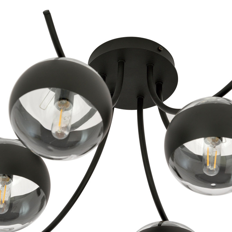 Abdimajid 6 - Light Sputnik Chandelier, Transparent/Black