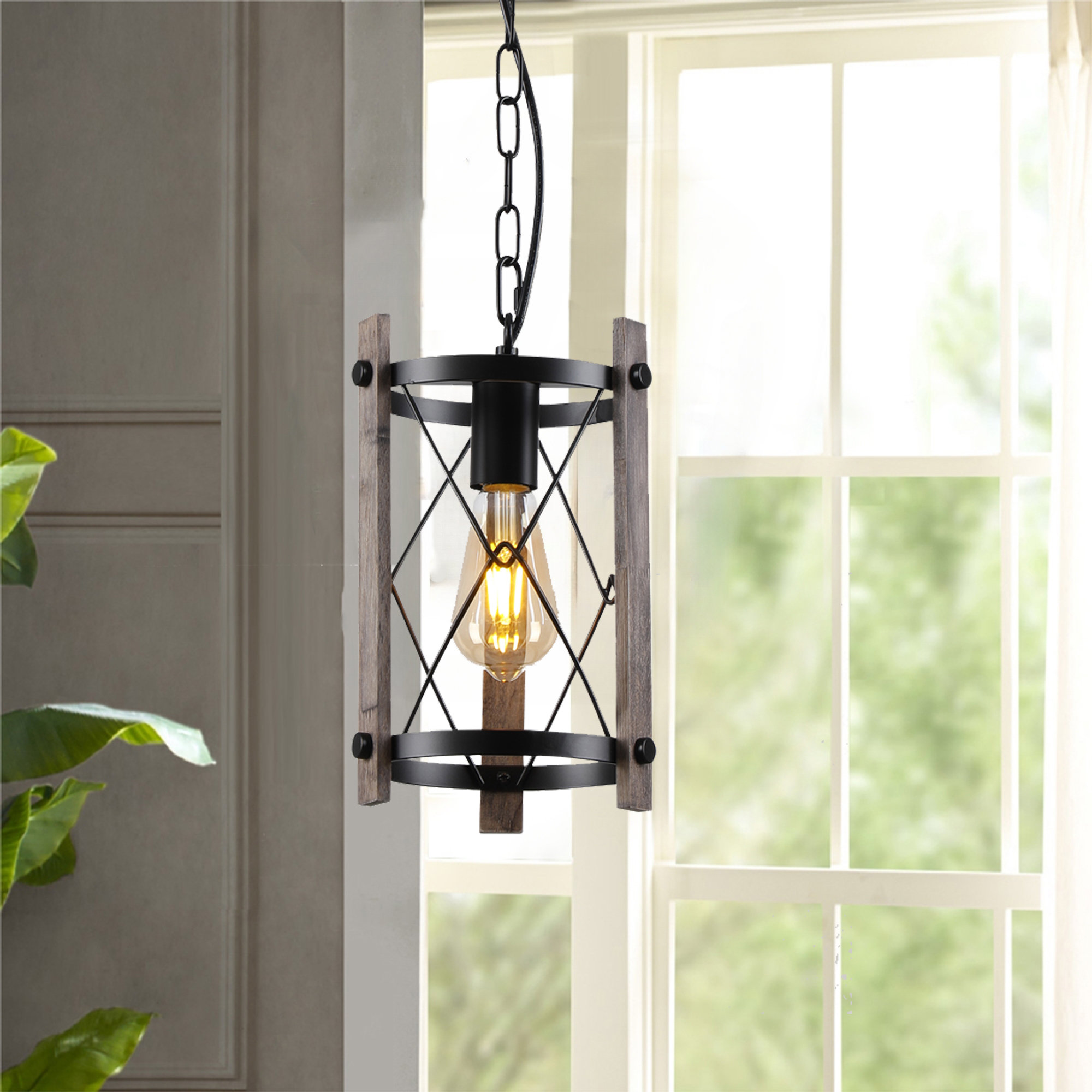 17 Stories 1 - Light Black Lantern Pendant | Wayfair