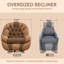 Fauteuil inclinable surdimensionné à bascule pivotant, fauteuil à bascule pivotant et grand fauteuil inclinable avec support pour téléphone-124343491