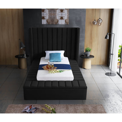 Lit plateforme tapissier avec rangement Rick