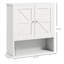 Unité de salle de bain murale blanche avec tablette ouverte et armoire à structure ajustable