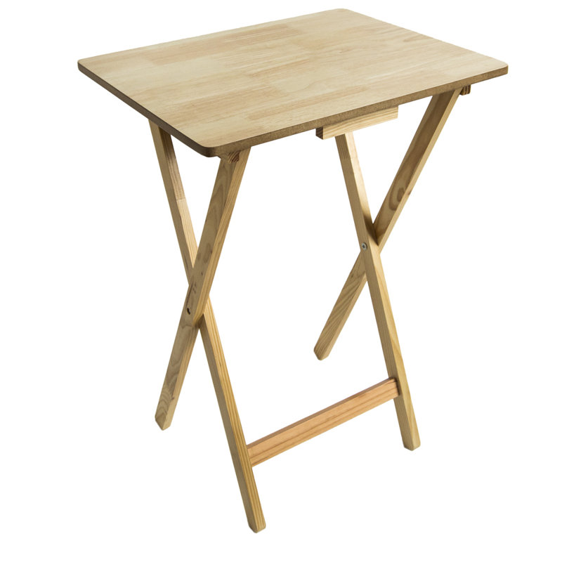 37cm Solid Wood Rectangular Folding Table, Natural