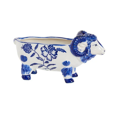 Blue 6.25'' Indoor / Outdoor Ceramic Table Vase