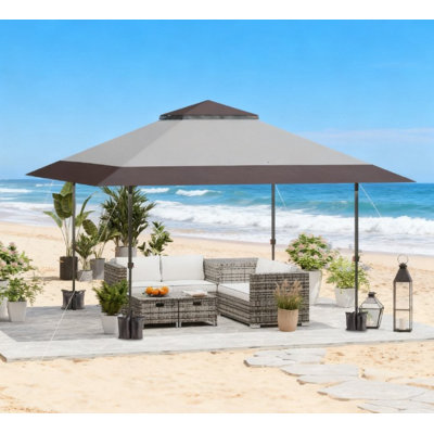 Tente d'auvent réglable en hauteur, tentes pour fêtes, avec sac de transport à roulettes et sacs de sable