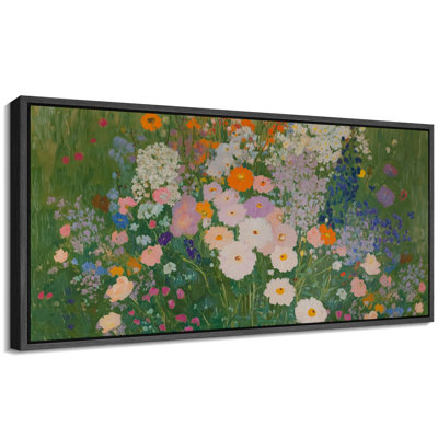 Spring Garden Flower Bouquets Artwork, Green Living Room Wall Pictures, Giclee Canvas Digital Print Extra Large Framed Wall Art