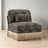Armless Sofa Seat Leopard Chenille W/1 Pillow -Khaki Black-2085826617