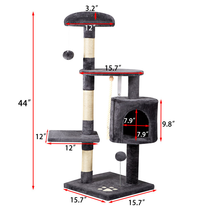 Brehea 44'' H Cat Tree