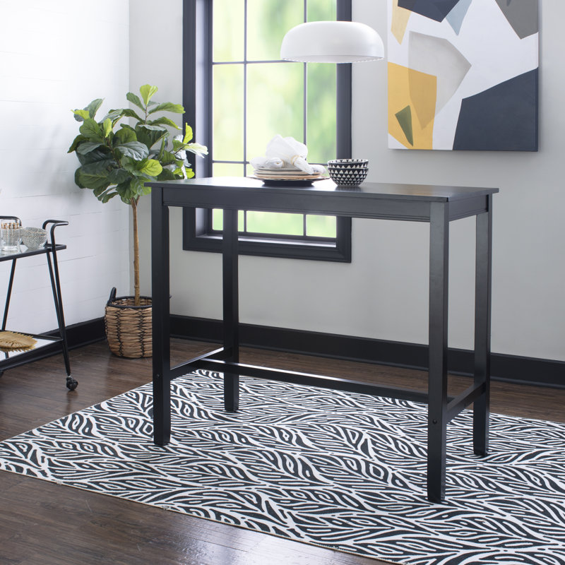 Table bistro Bartonville, H 42 po x L 47,25 po x l 23,75 po, Noir, noir, noir, noir