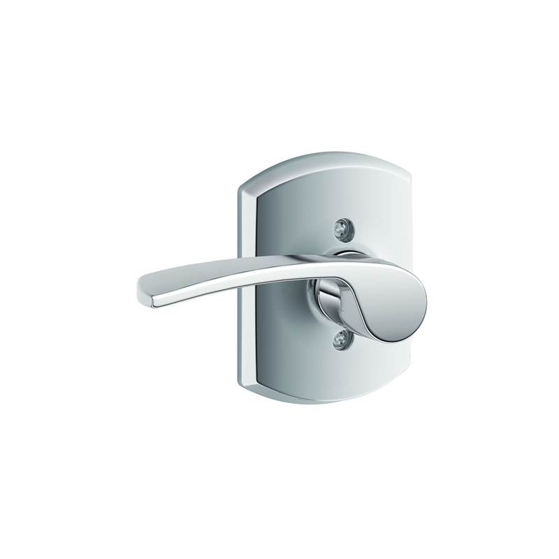 Merano Lever with Greenwich Trim Non-Turning Lock, Bright Chrome, Left Hand