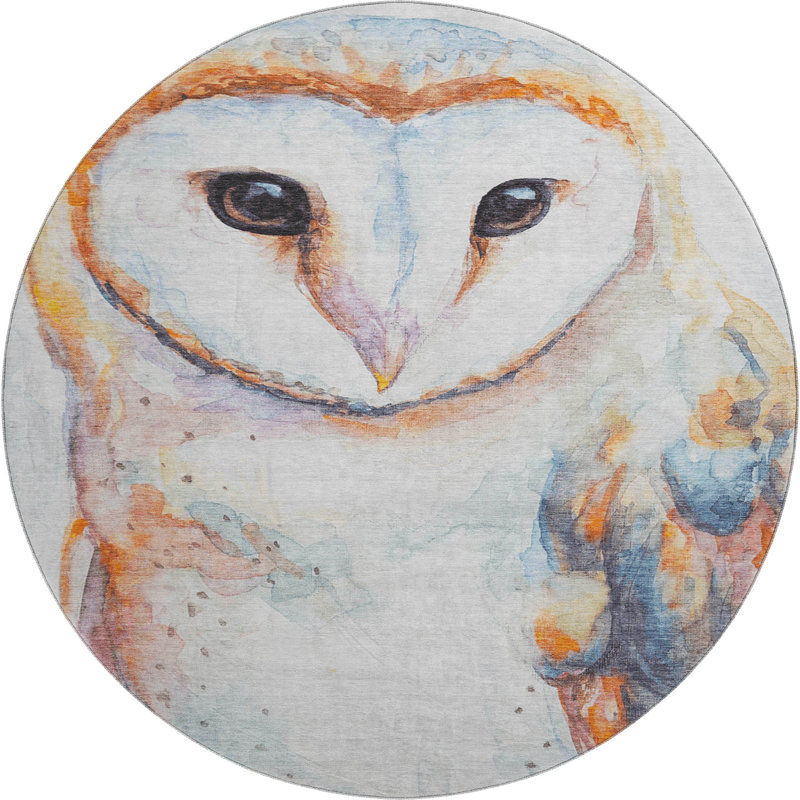 Premium Machine Washable Mayfield AMF2280 Animal Rug, 8' Round, Ivory