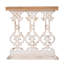 Console 32 po x 12 po x 32 po Classic Vintage White Wash avec plateau en bois brun