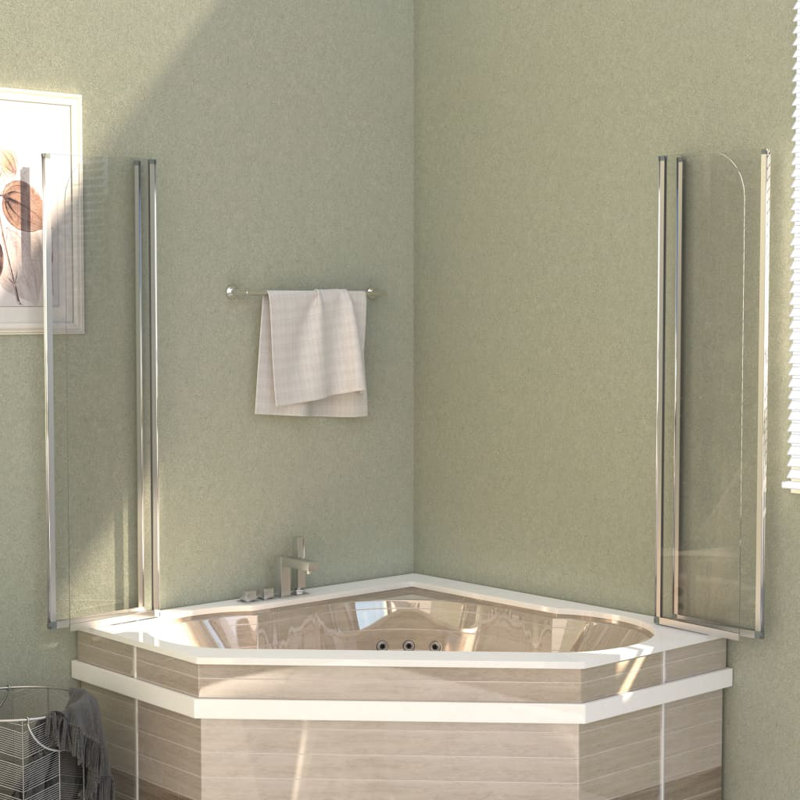 Saidi 1040mm W x 1300mm H Folding / Bi-Fold Framed Tub Door with Clear Glass