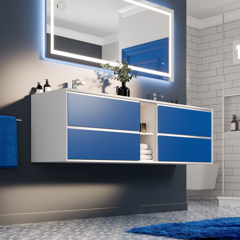 Kiskimere Coiffeuse bleue et blanche