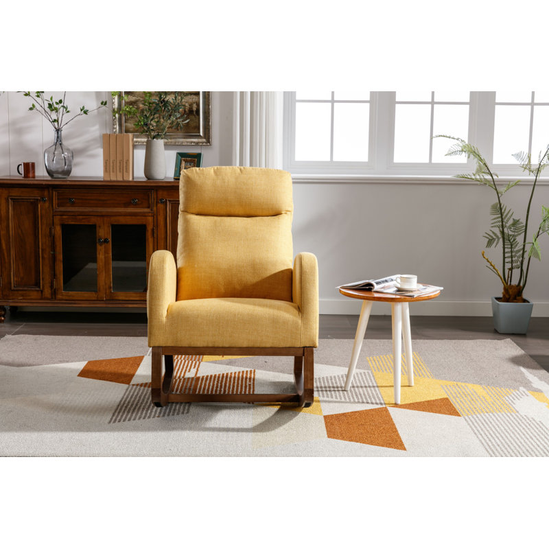 Chaise berçante rembourrée Modern Soft Arm, Jaune