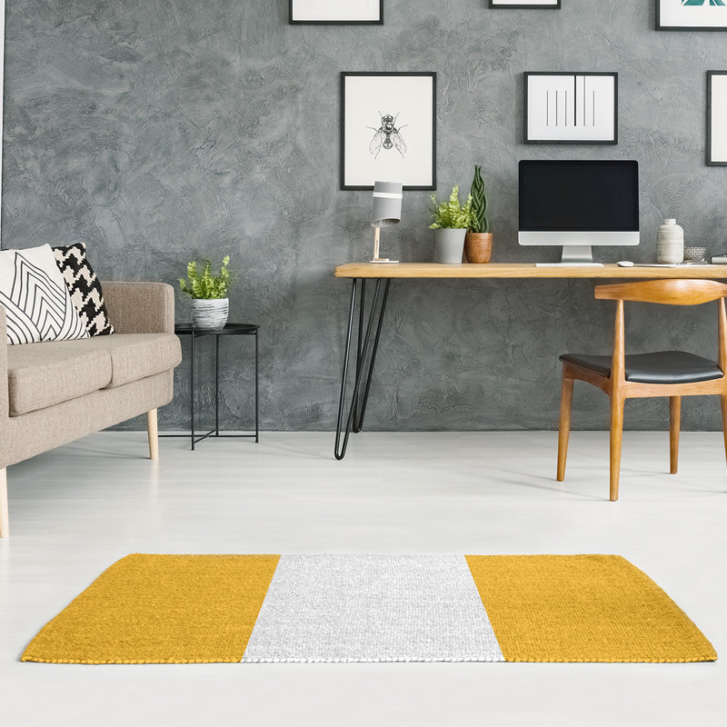 Tapis à rayures de football jaune pittsburgh, Rectangle 2 pi x 3 pi