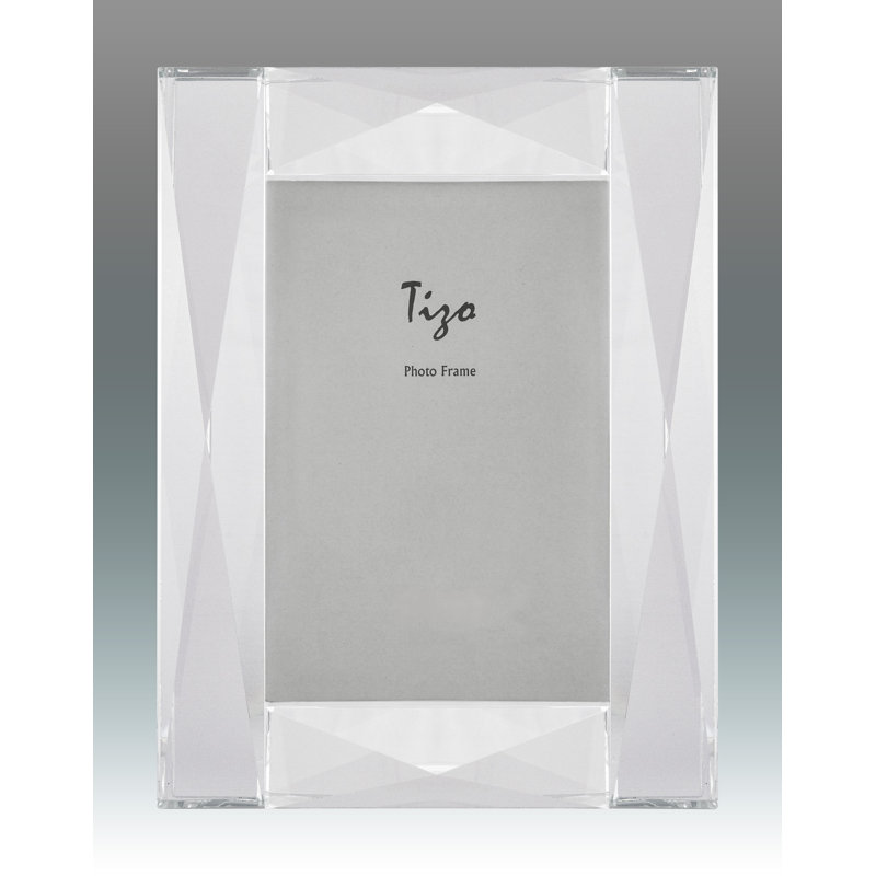 Crystal Glass Picture Frame, 5" W x 7" H