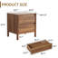 Ensemble de chambre à coucher 3 pièces, commode 6 tiroirs et 2 tables de chevet, brun