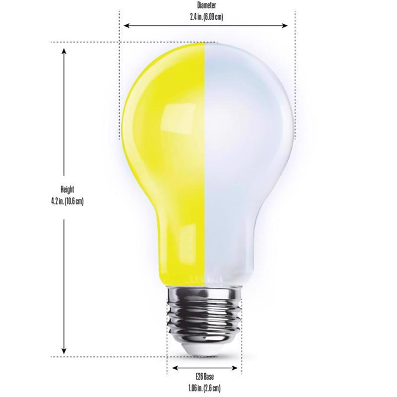 Ampoule DEL Feit A19 E26 (moyenne) jaune, 60 watts, équivalente à 1 paquet