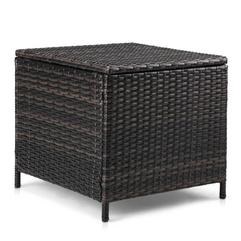 Table d'appoint de patio en osier, Brun