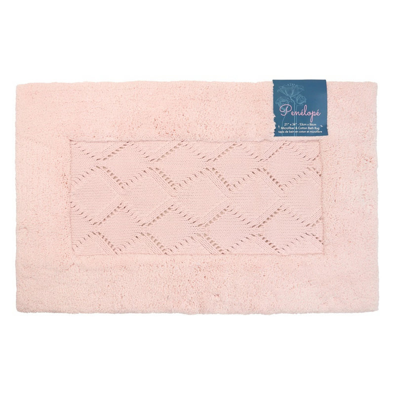 Tapis pour salle de bain Jakaiden, Rose