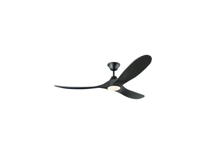 Ventilateur de plafond extérieur Generation Lighting 3MAVR60BKKBD Maverick DEL 60 po noir, pales noires avec télécommande
