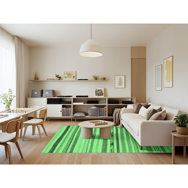 Alzbetka Washable Geometric Indoor Rug, Rectangle 7' x 9'