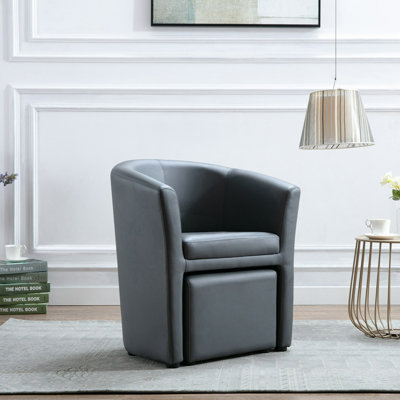 Fauteuil demi-tonneau avec repose-pieds Babumba