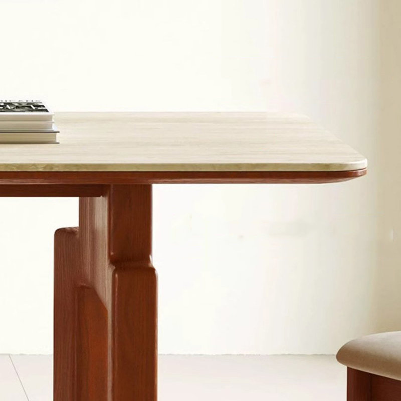 Table de salle à manger rectangulaire rétro, H 29,52 po x L 70,86 po x l 31,49 po