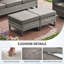 Ensemble de 2 repose-pieds en rotin avec coussins amovibles en osier pour patio-1015116439-1015116438