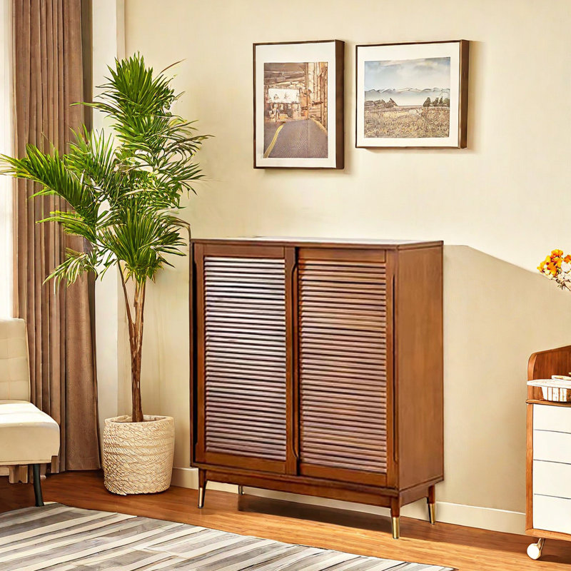 Armoire à chaussures de style chinois avec rangement pour 20 paires de chaussures, Brun