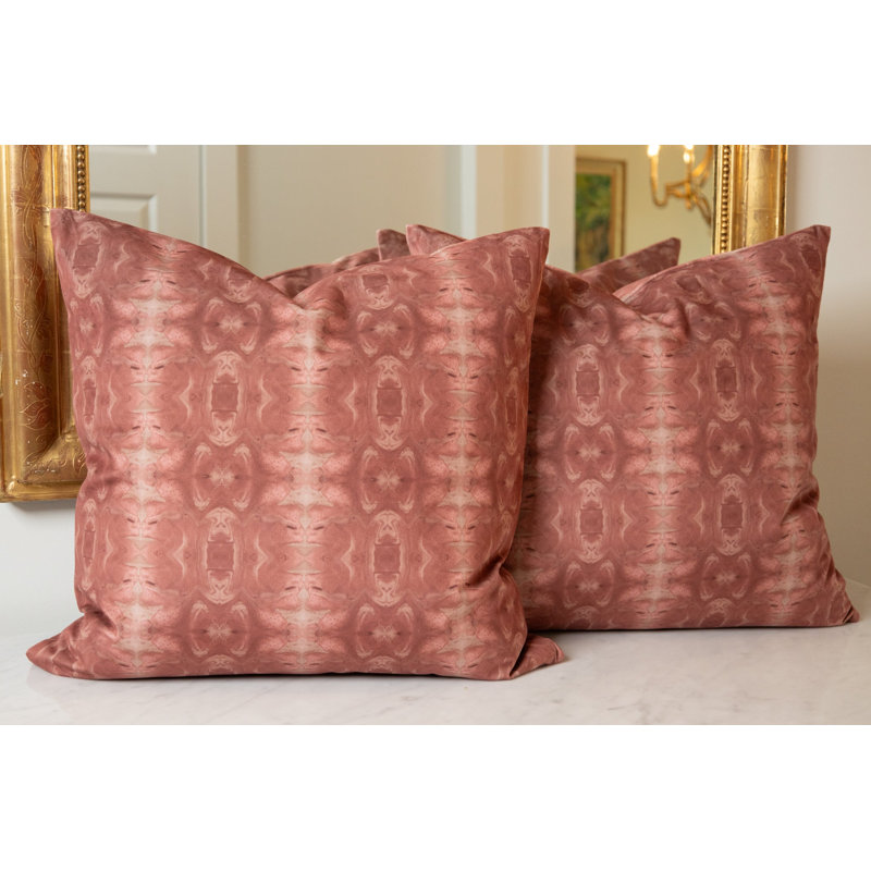 Gilt Square Pillow Cover & Insert, Ruby Geometric, 24"H x 24"W