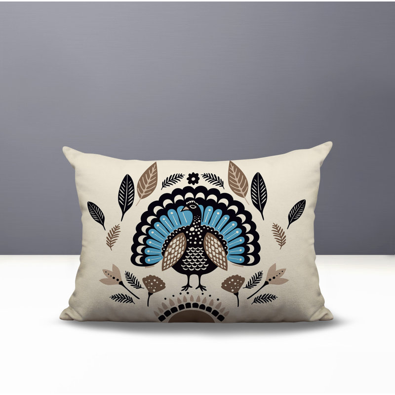 Oreiller rectangulaire intérieur / extérieur Baty, Rectangle H 14 po x l 20 po, Turquoise