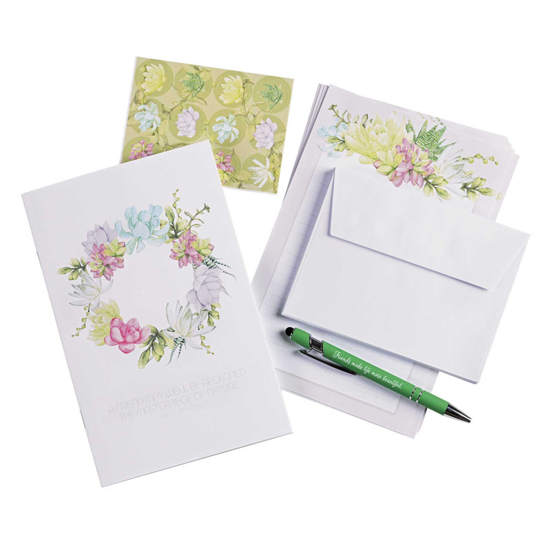 Journal Stationery Set Succulent Friends
