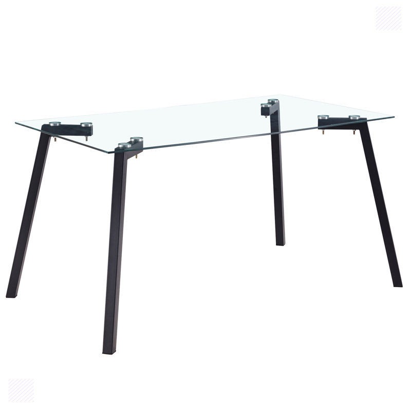Modern Minimalist Dining Table for Restaurants and Living Rooms, with tempered glass tabletop and  metal legs,dinning table,dining room table