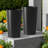 Durable Black Planters, Polypropylene Large Modern Style For Indoor Outdoor Use