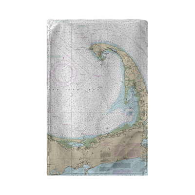 Serviette de thé à placage nautique cape cod bay, ma