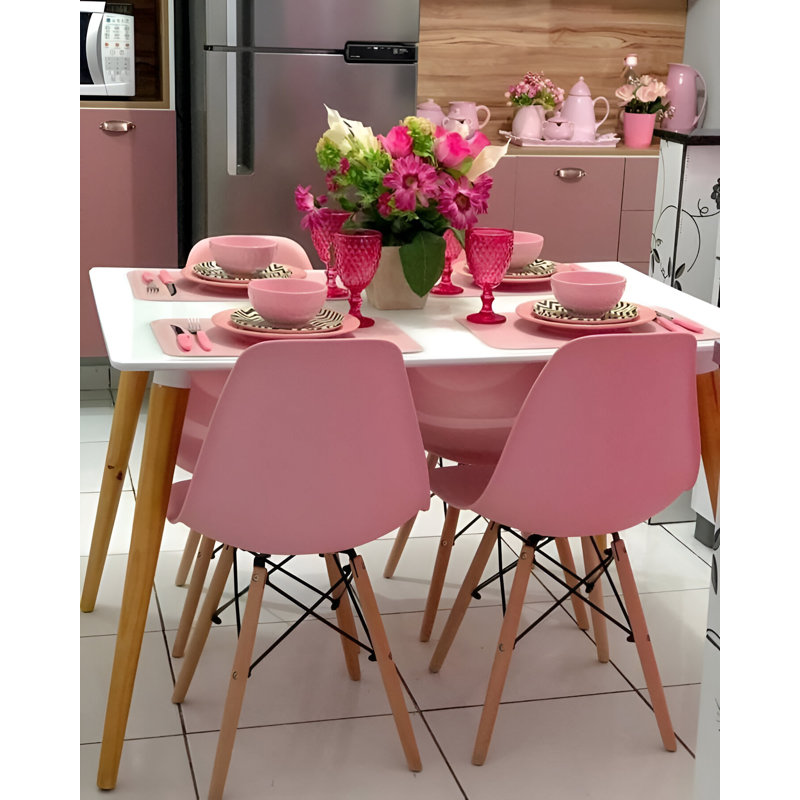 Chaise d'appoint pour bureau de cuisine Josclyn, Rose