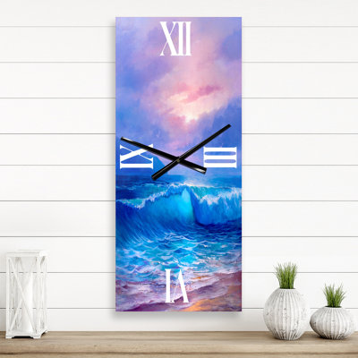 Horloge murale coucher de soleil sur la mer