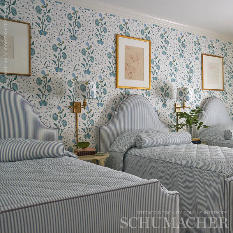Khilana Floral Wallpaper, Peacock