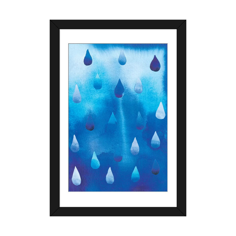 Goutte à goutte ii, H 24 po x l 16 po x P 1 po, Papier d'art encadré noir, Blanc