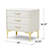 Elegant Velvet Upholstered Nightstand With Gold Legs-12514483