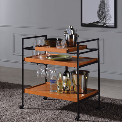 Serving Cart with Stemware Rack