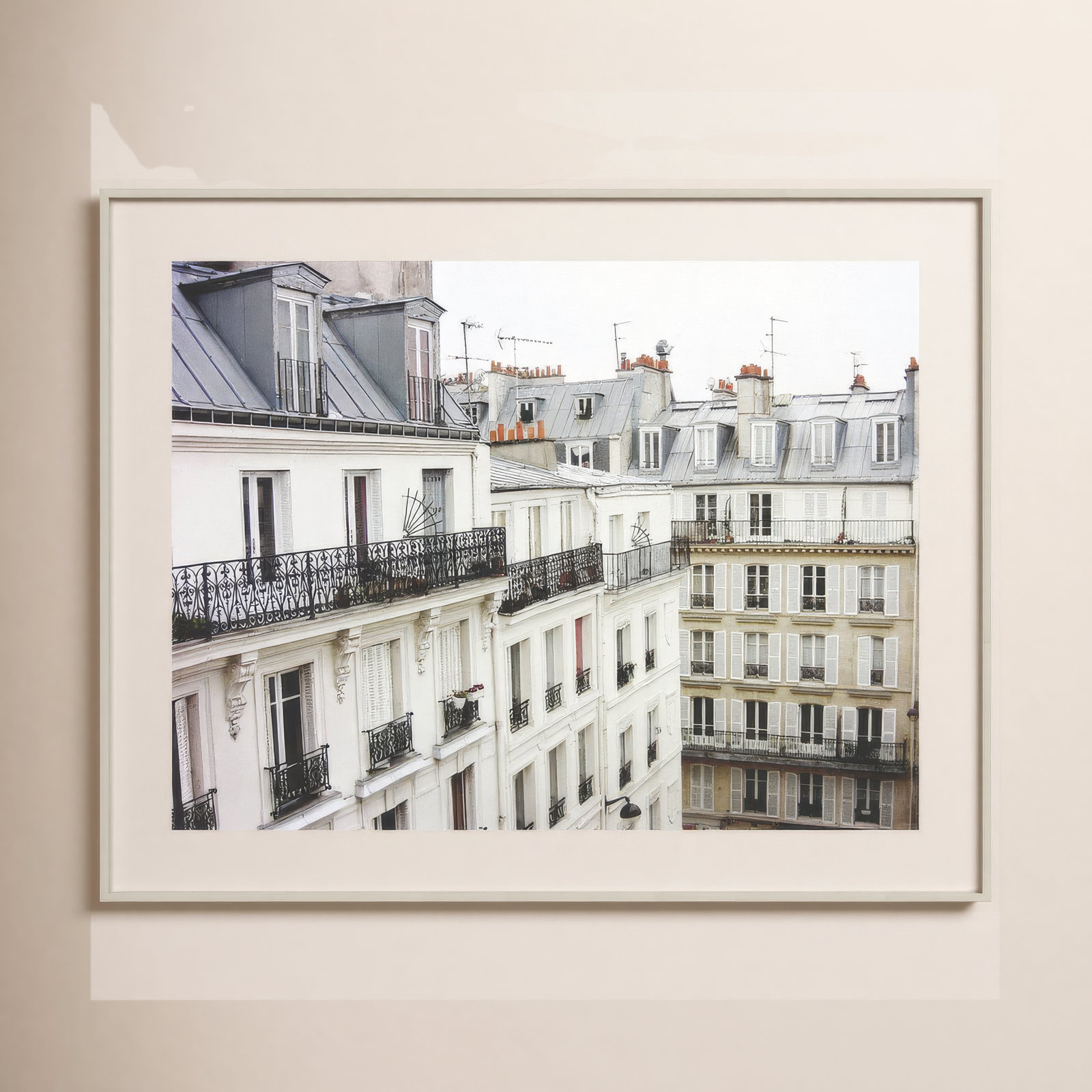 Montmartre by Lupen Grainne, White Framed, 33" H x 41" W