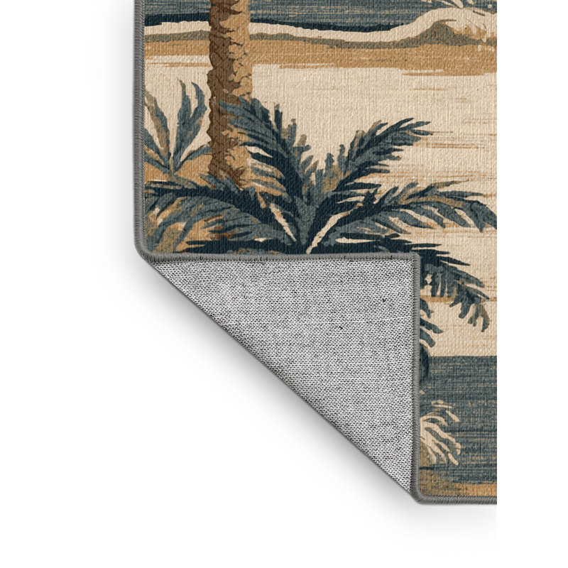  Tapis bord de mer lavable, Rond 8 pi