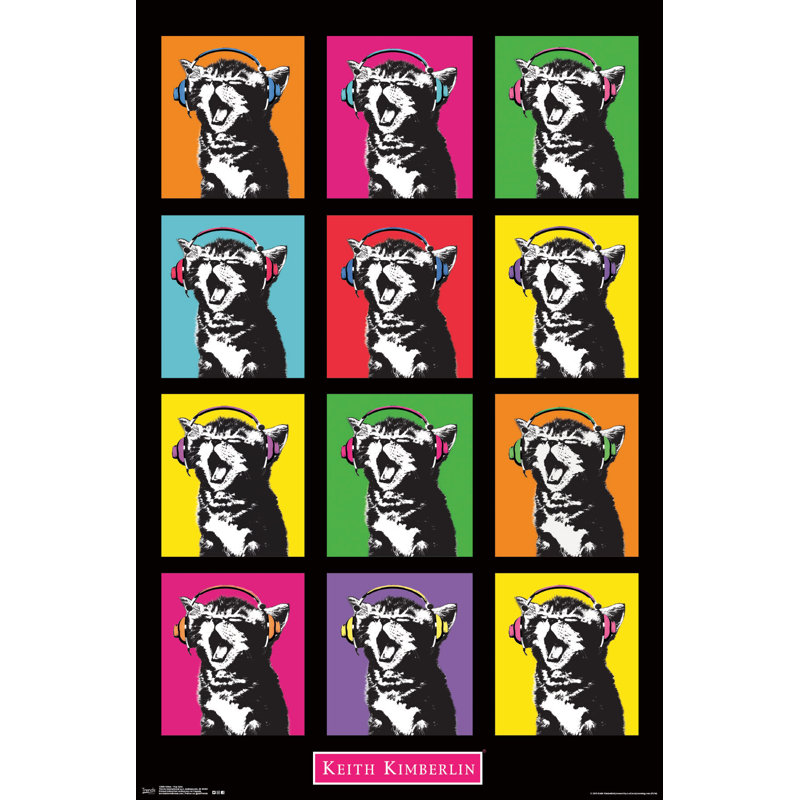 Impression sur papier grille chat-pop
